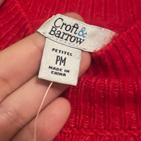 Croft & Barrow Fair Isle Sweater Red Size Petite Medium - Picture 5 of 7